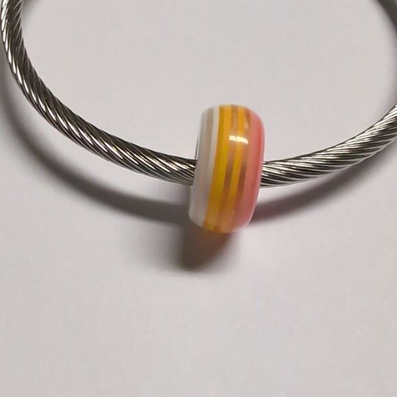 Pink Orange White Charm for‎ Pandora Style Bracelet - Picture 3 of 5